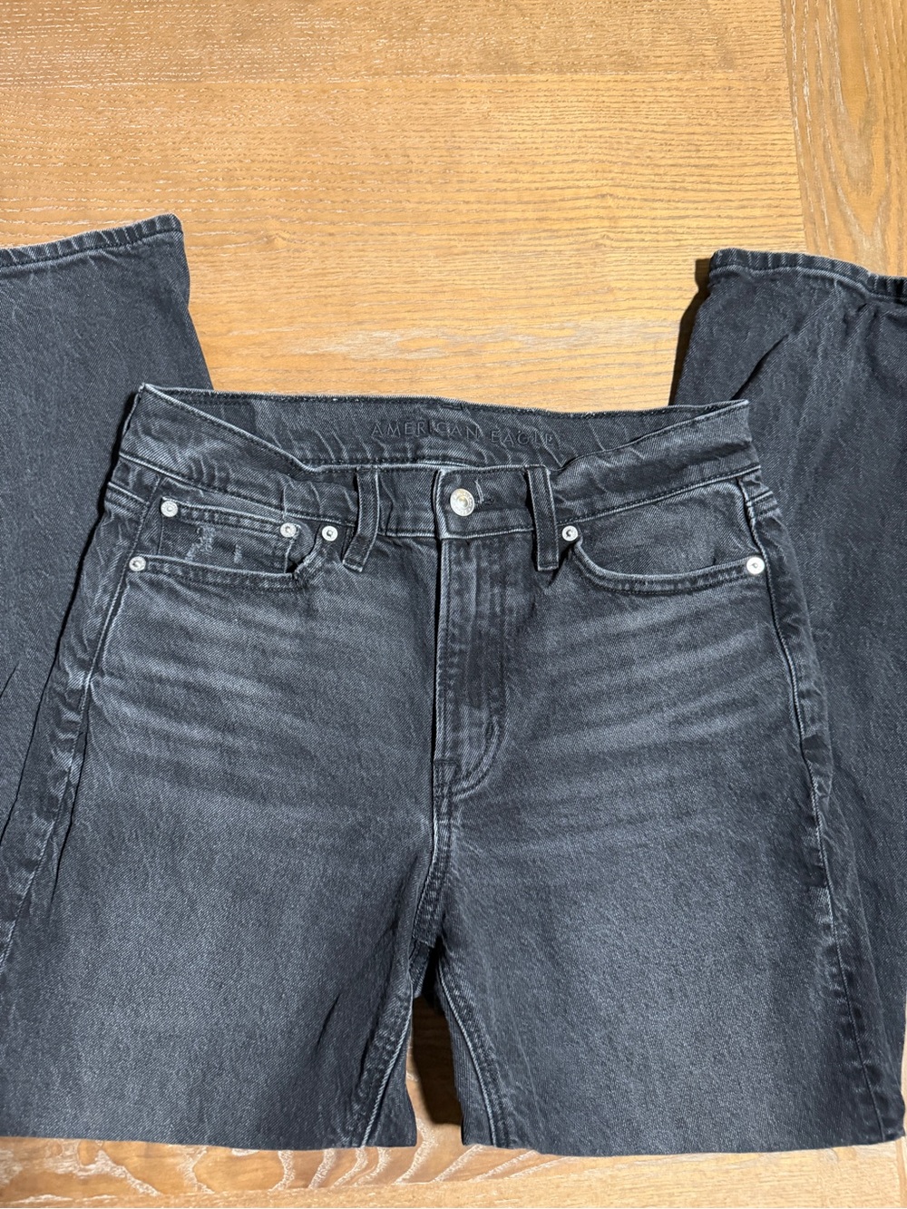 American Eagle Outfitters Women’s Washed Black Straight Jeans